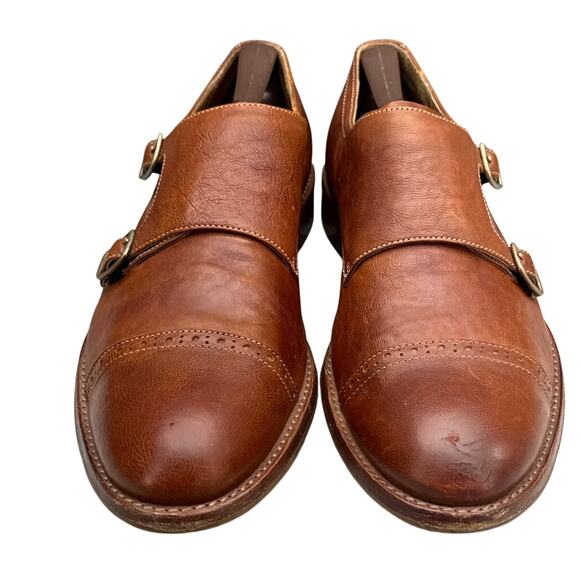 Trask Lathan Cognac Brown Leather Double Monk Strap Dress Shoe Men 11 main image 9